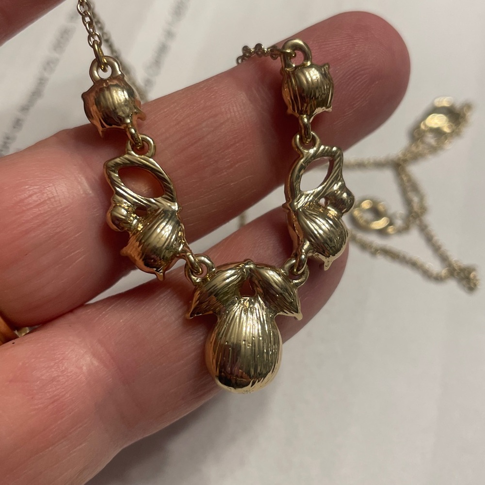 ANNE KLEIN Crystal & Stone Cluster Statement Necklace - Picture 6 of 6